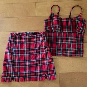 Brandy Melville & John Galt Red Plaid Set